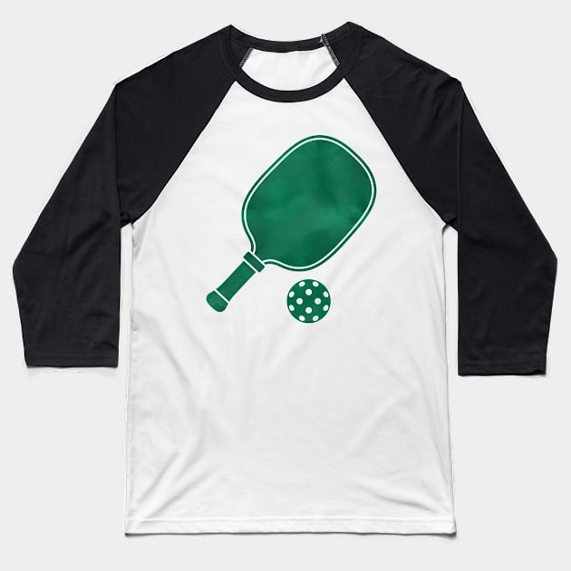 Pickleball Green Baseball T-Shirt by hcohen2000